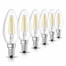 6 x Bellalux LED Filament Leuchtmittel Kerze 4W = 40W E14...