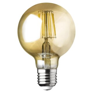 Wofi LED Filament Leuchtmittel G80 Globe 6W E27 Gold gelüstert 680lm warmweiß 2700K DIMMBAR