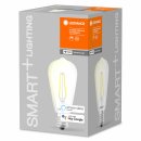 Ledvance LED Smart+ Filament Edison ST64 6W = 60W E27 klar 806lm warmweiß 2700K Dimmbar App Google Assistant WiFi