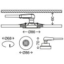 3 x Briloner LED Einbaustrahler Chrom IP23 5W GU10 400lm...