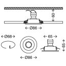 3 x Briloner Einbaustrahler Aluminium Ø8,6cm IP23...