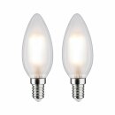 2 x Paulmann LED Filament Kerzen 5W = 40W E14 matt 470lm warmweiß 2700K