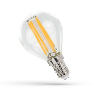 Spectrum LED Filament Leuchtmittel Tropfen P45 5,5W E14 klar 700lm Neutralweiß 4000K 300°