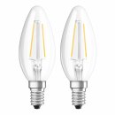 10 x Bellalux LED Filament Leuchtmittel Kerze 2,5W = 25W E14 klar 250lm warmweiß 2700K