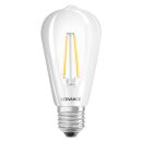 4 x Ledvance LED Smart+ Filament Edison ST64 6W = 60W E27 klar 806lm warmweiß 2700K Dimmbar App Google Assistant WiFi