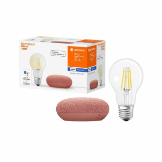 Ledvance Google Home Mini Smart Home Starter Kit Koralle Rot LED Filament Dimmbar Bluetooth