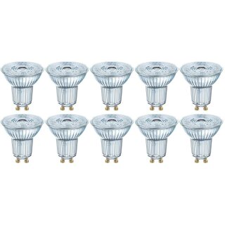 10 x Osram LED Leuchtmittel PAR16 Glas Reflektor 2,6W = 35W GU10 230lm warmweiß 2700K 36°