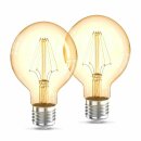 2 x B.K.Licht LED Filament G80 Globe 4W E27 Gold 320lm...