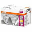 2 x Osram LED Leuchtmittel PAR16 Glas Reflektor Star 2,6W = 35W GU10 230lm warmweiß 2700K 36°