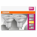 2 x Osram LED Leuchtmittel PAR16 Glas Reflektor Star 2,6W = 35W GU10 230lm warmweiß 2700K 36°