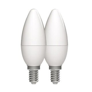 2 x LightMe LED Leuchtmittel Kerze 2,5W = 25W E14 matt 250lm warmweiß 2700K 320°