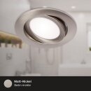 3 x Briloner LED Einbauleuchten Nickel matt Ø10,6cm IP23 7W 600lm Neutralweiß 4000K schwenkbar