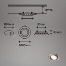 3 x Briloner LED Einbauleuchten Nickel matt Ø10,6cm IP23 7W 600lm Neutralweiß 4000K schwenkbar