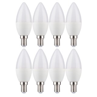 8 x I-Glow LED Leuchtmittel Kerzenform 4,5W = 40W E14 matt 470lm warmweiß 3000K