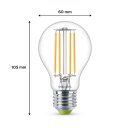 Philips LED Filament A60 Birnenform 2,3W = 40W E27 klar 485lm Neutralweiß 4000K Ultraeffizient