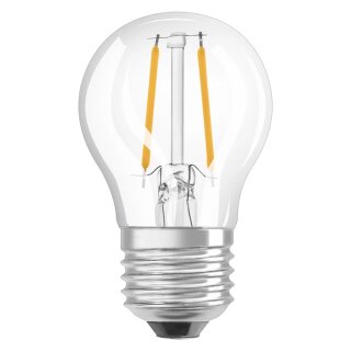 Osram LED Filament Leuchtmittel P45 Tropfen 2,8W = 25W E27 klar 250lm warmweiß 2700K DIMMBAR