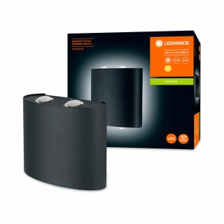 Ledvance LED Außenwandleuchte Endura Style Deco Dunkelgrau IP44 10,5W 550lm warmweiß 3000K Up/Down