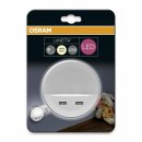 Osram LED Nachtlicht Lunetta USB Weiß 1,3W warmweiß 3000K Tag-Nacht-Sensor mit 2 x USB-Anschluss