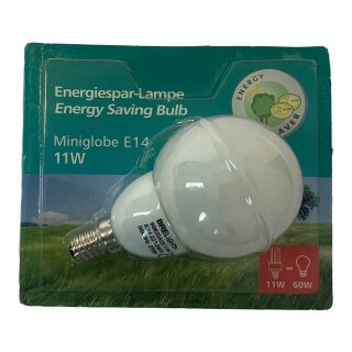 Brelight ESL Energiesparlampe mini Globe 11W = 60W E14 matt 380lm warmweiß 2700K