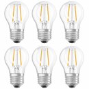 6 x Osram LED Filament Leuchtmittel P45 Tropfen 2,8W =...