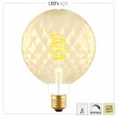 LED Spiral Filament G125 Globe Ananas 5W = 35W E27 Gold...