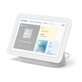 Google Nest Hub 2. Generation Lautsprecher Touchscreen Weiß WLAN Bluetooth Google Assistent