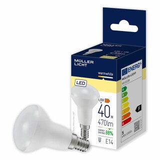 Müller-Licht LED R50 Reflektor 4,8W = 40W E14 matt 470lm warmweiß 2700K 110°