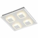 Briloner LED Deckenleuchte Silber quadratisch 28cm 4 x 5W 1600lm warmweiß 3000K