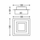Briloner LED Wandlampe Deckenleuchte Silber quadratisch 12cm 5W 400lm warmweiß 3000K