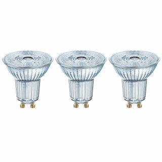 3 x Osram LED Leuchtmittel PAR16 Glas Reflektor 2,6W = 35W GU10 230lm warmweiß 2700K 36°