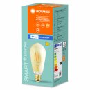 Ledvance LED Smart+ Filament Edison ST64 6W = 52W E27 Gold gelüstert 680lm extra warmweiß 2400K Dimmbar App Google Bluetooth