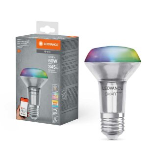 Ledvance LED Smart+ R63 Reflektor 4,7W = 60W E27 matt 345lm RGBW 2700-6500K Dimmbar App Google Alexa WiFi