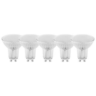 5 x Osram LED Leuchtmittel PAR16 Glas Reflektor 4,3W = 30W GU10 350lm warmweiß 2700K 120°