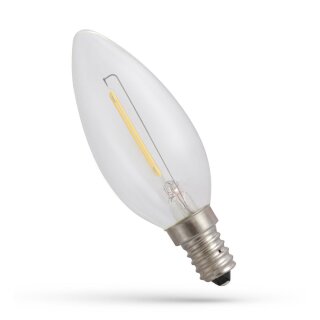 Spectrum LED Filament Leuchtmittel Kerze 1W E14 klar 60lm extra warmweiß 1800K