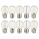 10 x LED Filament Leuchtmittel Tropfenform Kugel 1W E27...