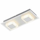 Briloner LED Wand- & Deckenleuchte Aluminium 28cm 2 x 4,8W 800lm warmweiß 3000K