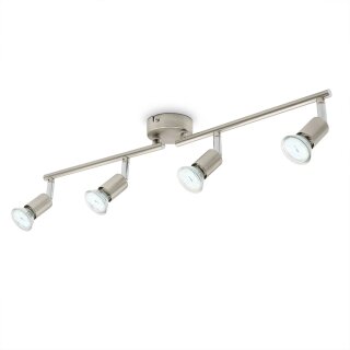 B.K.Licht Deckenleuchte Nickel matt 60cm max. 4 x 35W GU10 ohne Leuchtmittel dreh- & schwenkbar