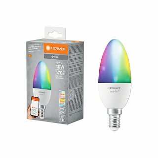 Ledvance LED Smart+ Kerze 4,9W = 40W E14 matt 470lm RGBW 2700K-6500K Dimmbar App Google Alexa WiFi