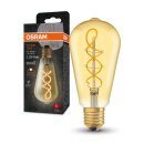 Osram LED Spiral Filament Leuchtmittel Edison ST64 Vintage 1906 4W = 28W E27 Gold 300lm extra warmweiß 2000K