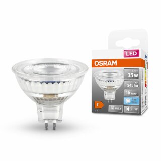 Osram LED Leuchtmittel Glas Reflektor MR16 3,8W = 35W GU5,3 12V 345lm Neutralweiß 4000K 36°