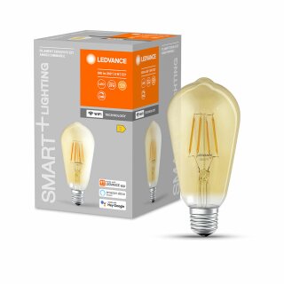 Ledvance LED Smart+ Filament Edison ST64 6W = 53W E27 Gold 680lm extra warmweiß 2400K Dimmbar App Google Alexa WiFi