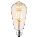 LeuchtenDirekt LED Filament Edison ST64 4W E27 Gold 346lm...