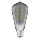 Osram LED Spiral Filament ST64 Edison 7,8W = 30W E27 Rauchglas 360lm Extra Warmweiß 1800K DIMMBAR