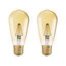 2 x Osram LED Filament ST64 Edison 6,5W = 55W E27 Gold 725lm Extra Warmweiß 2400K DIMMBAR