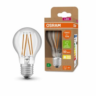 Osram LED Filament A60 Birne 5W = 75W E27 klar 1055lm Warmweiß 3000K ultra effizient