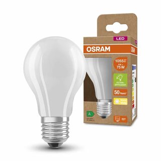 Osram LED Filament A60 Birne 5W = 75W E27 matt 1055lm Warmweiß 3000K ultra effizient