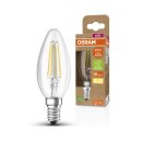 Osram LED Filament Kerze 2,5W = 40W E14 klar 470lm Warmweiß 2700K ultra effizient