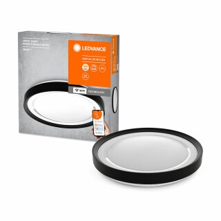 Ledvance LED Smart+ Deckenleuchte Orbis Gavin Schwarz Ø48,4cm 30W 3300lm 2700K-6500K Dimmbar App Google Alexa WiFi