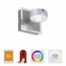 Just Light LED Wandleuchte LOLAsmart Silber 2 x 3W 440lm RGBW CCT 2700K-5000K Dimmbar App + Fernbedienung