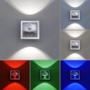 Just Light LED Wandleuchte LOLAsmart Silber 2 x 3W 440lm RGBW CCT 2700K-5000K Dimmbar App + Fernbedienung